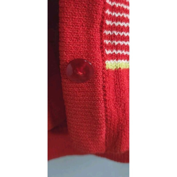 St John Sport Cardigan Marie Gray Women's Small Red Striped V-Neck Button Front - Picture 9 of 9